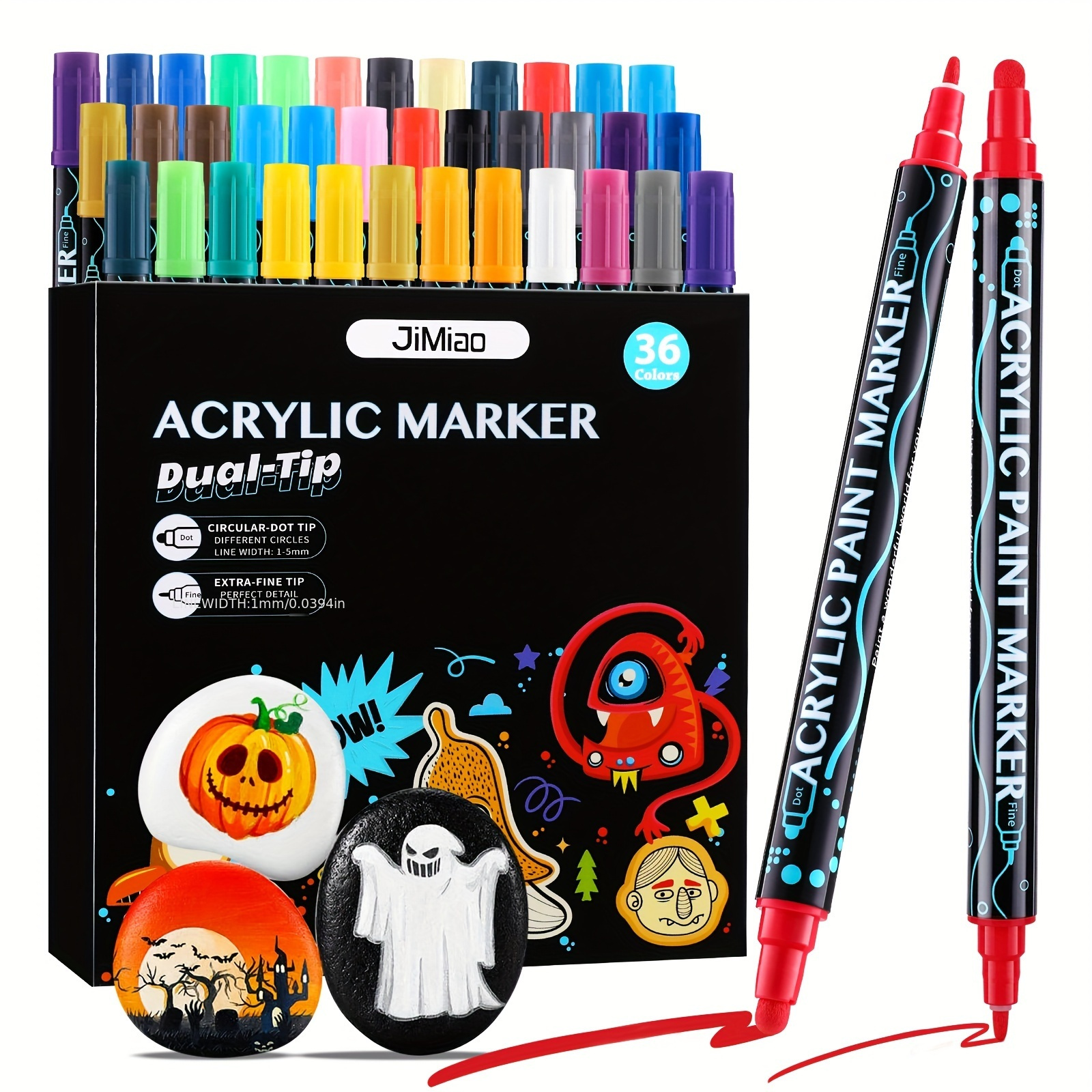 

Marker Pens Set, 36 Colours, Dual Tip Pens, Waterproof Permanent Marker Pens, Stones Painting, Multi-marker For Photo Album For Diy Photo Album, Wood, Canvas, Glass, Paper, Ceramic