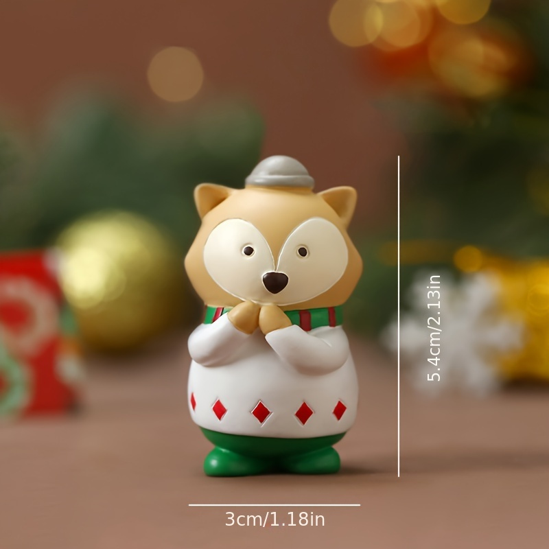 Cute Cartoon Small Animal Tabletop Resin Ornament Garden Cat Fox