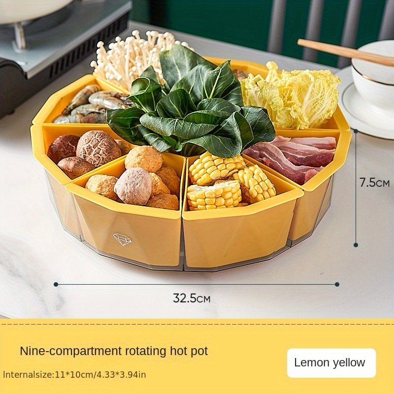 three-layer rotating hot pot platter compartment