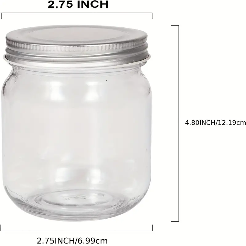 Mason Jars, Glass Jars With Lids, (about ), Kitchen Storage Wide Mouth  Spice Jars With Silver Lids, For Pickle, Honey, Fish Sauce, Herbs, Jelly,  Jam, Kitchen Accessories - Temu
