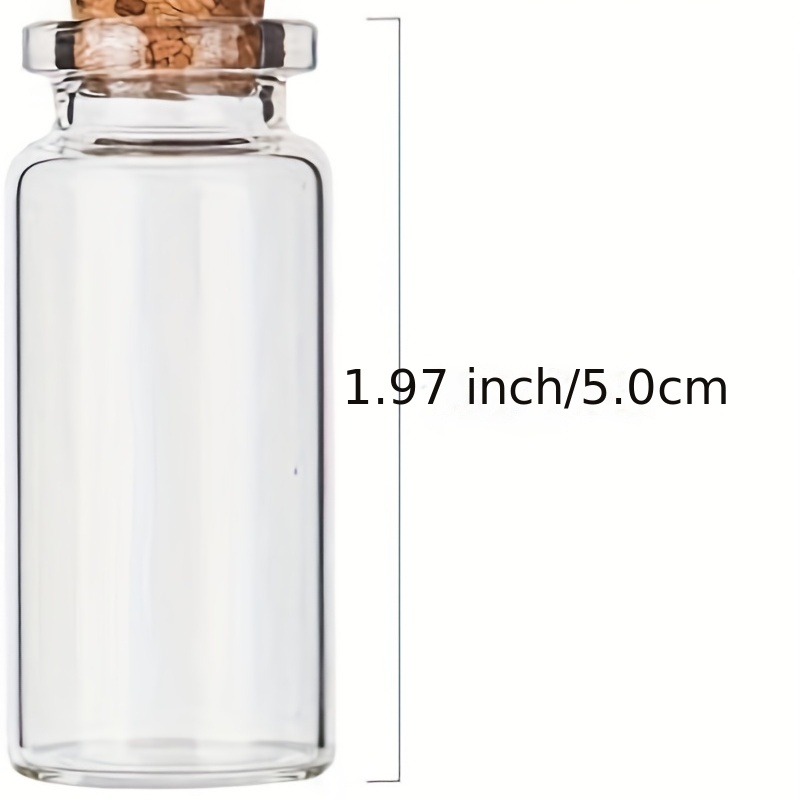 100 mini botellas de vidrio de 0.1 fl oz con tapones de plástico, cordeles  de 65.6 ft, pequeños frascos de cristal, pequeños frascos de deseos