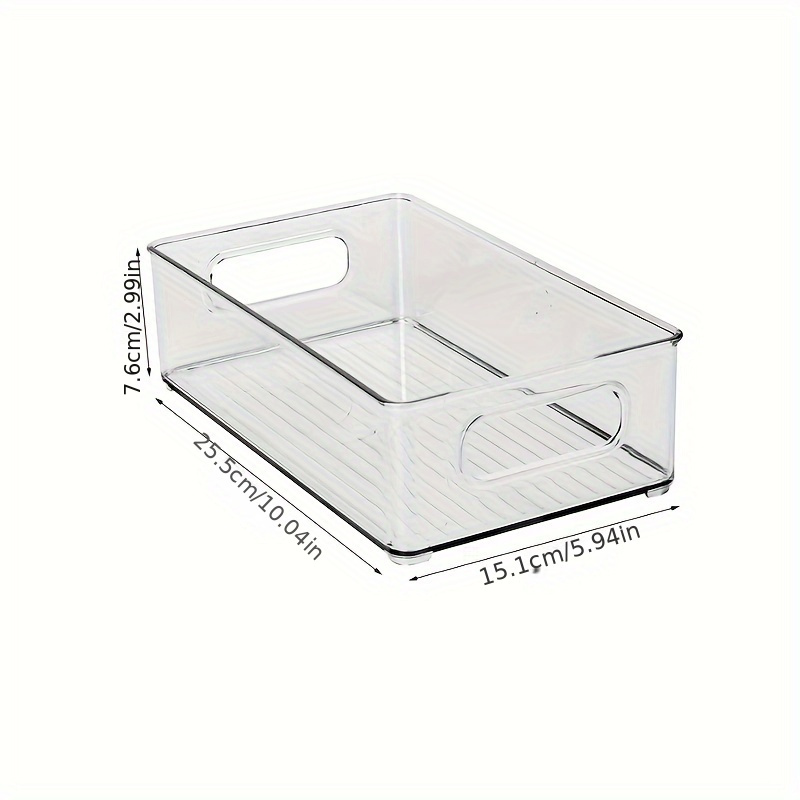 1  refrigerator organizer bin transparent plastic storage box with handle for food contact rectangular   container for fruits vegetables meat snacks beverages details 9