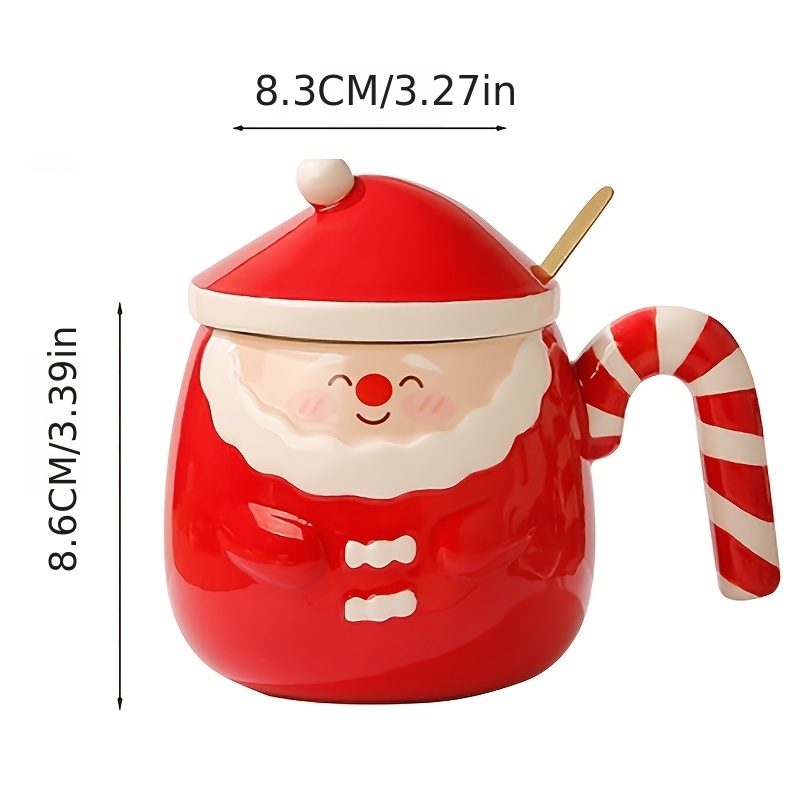 1pc Christmas Mug, Cute Ceramic Tea mugs with Christmas Santa Lid, Novelty  Christmas Cup for Milk, Coffee, Hot Chocolate, Christmas Gift for Women,  Kids, Colleagues, Family, Friends