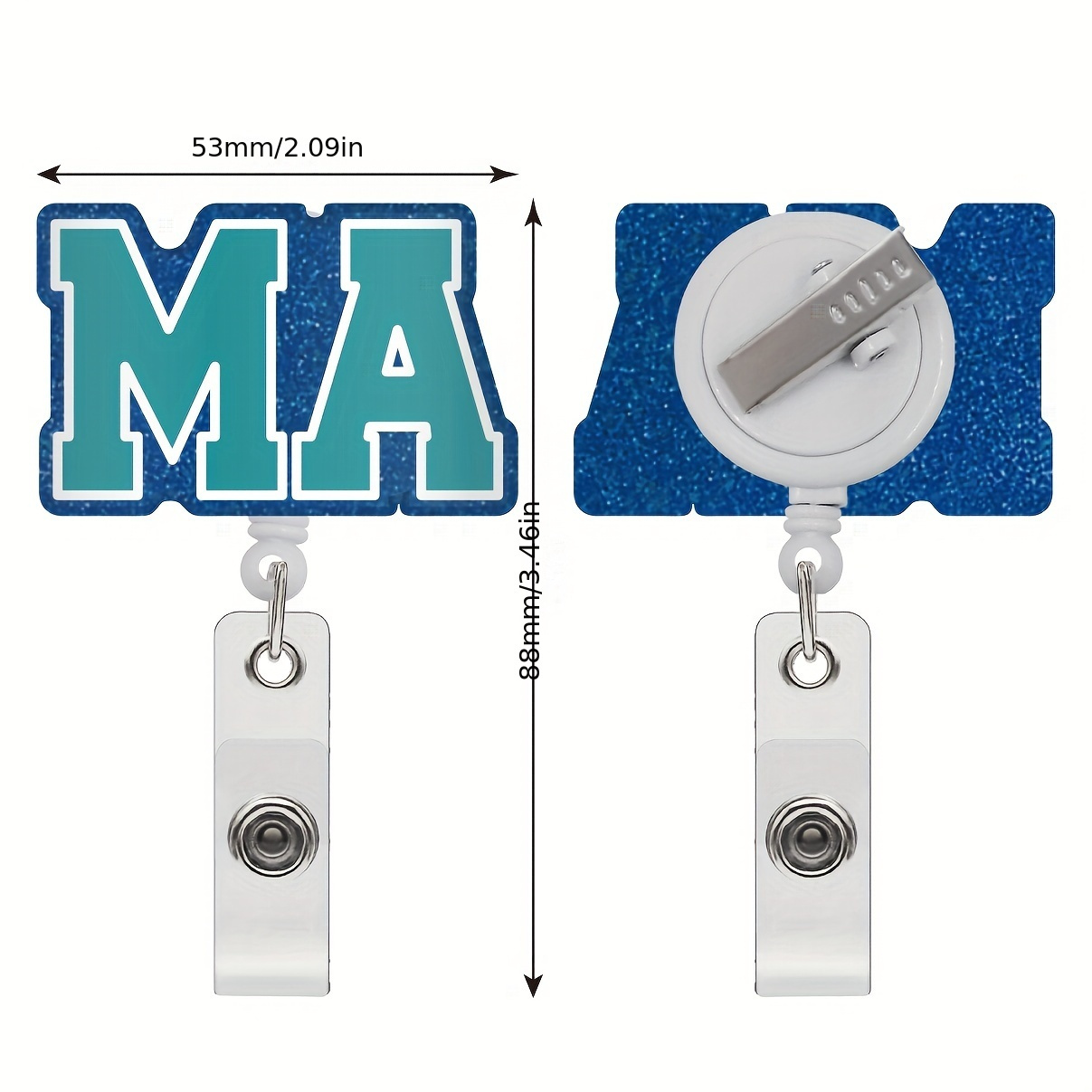 Ma Badge Reel Retractable for Nurse Cute Nursing ID Badge Holder Accessories with Alligator Clip Funny Badge Reel for Office Social Worker Badge