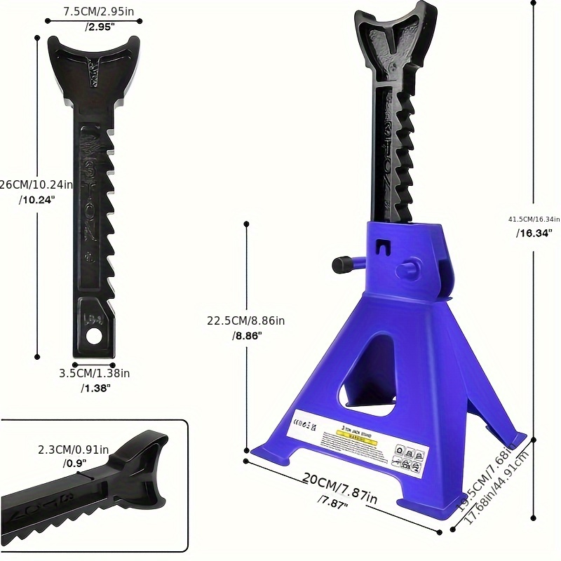 TEMU (6000 ) Blue, Red, And Black Car Jack, With A Load-bearing Capacity Of And Adjustable Height, Suitable For Suvs, Pickups, And 2pcs Heavy-duty