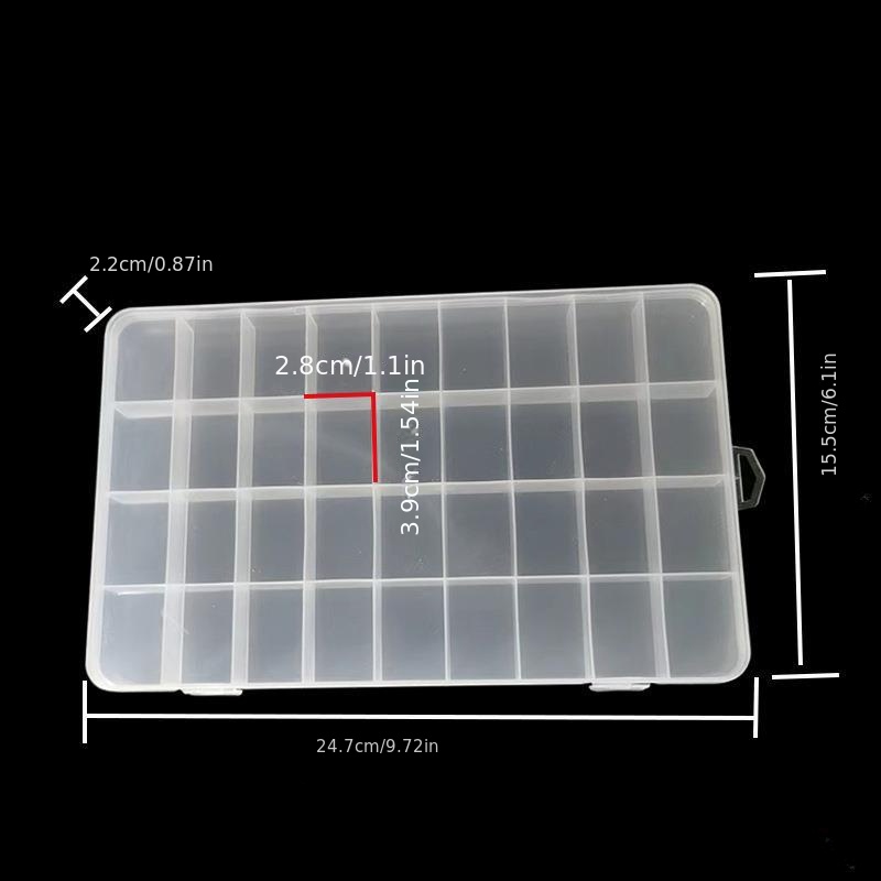 1pc 15 Girds Clear Large Plastic Organizer Box with Dividers Bead for  Jewelry Box Craft Storage