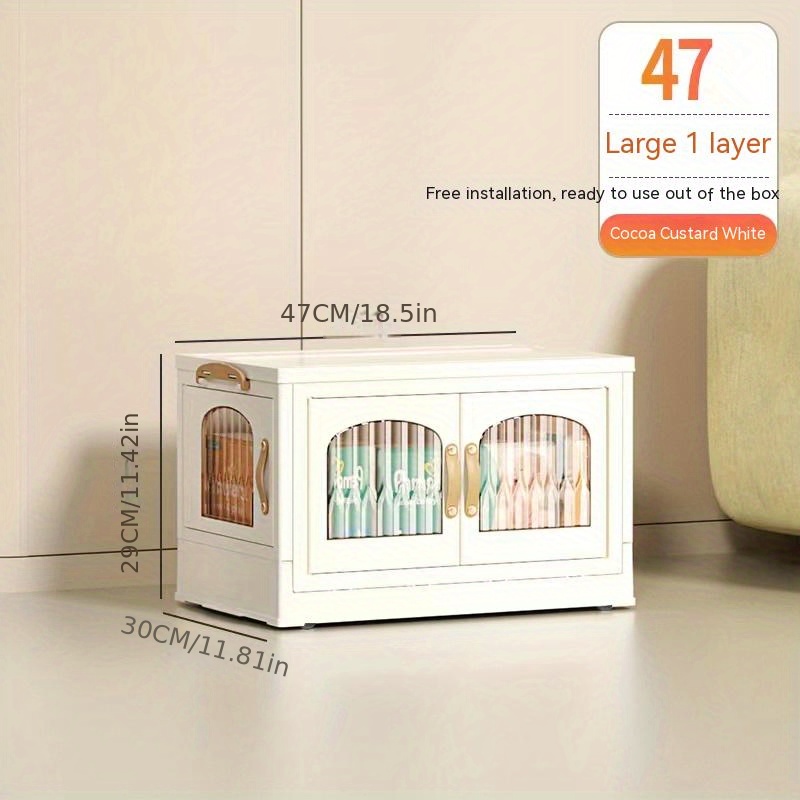 Two-Color Heavy Duty Stackable Storage Cabinet with 2 Doors and 4