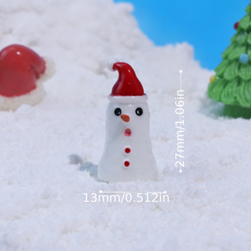 14pcs Mini Snowman Sculpture For Dollhouse Accessories, Micro Landscape,  Bonsai Decor, Fairy Garden, Desktop, Christmas Decor