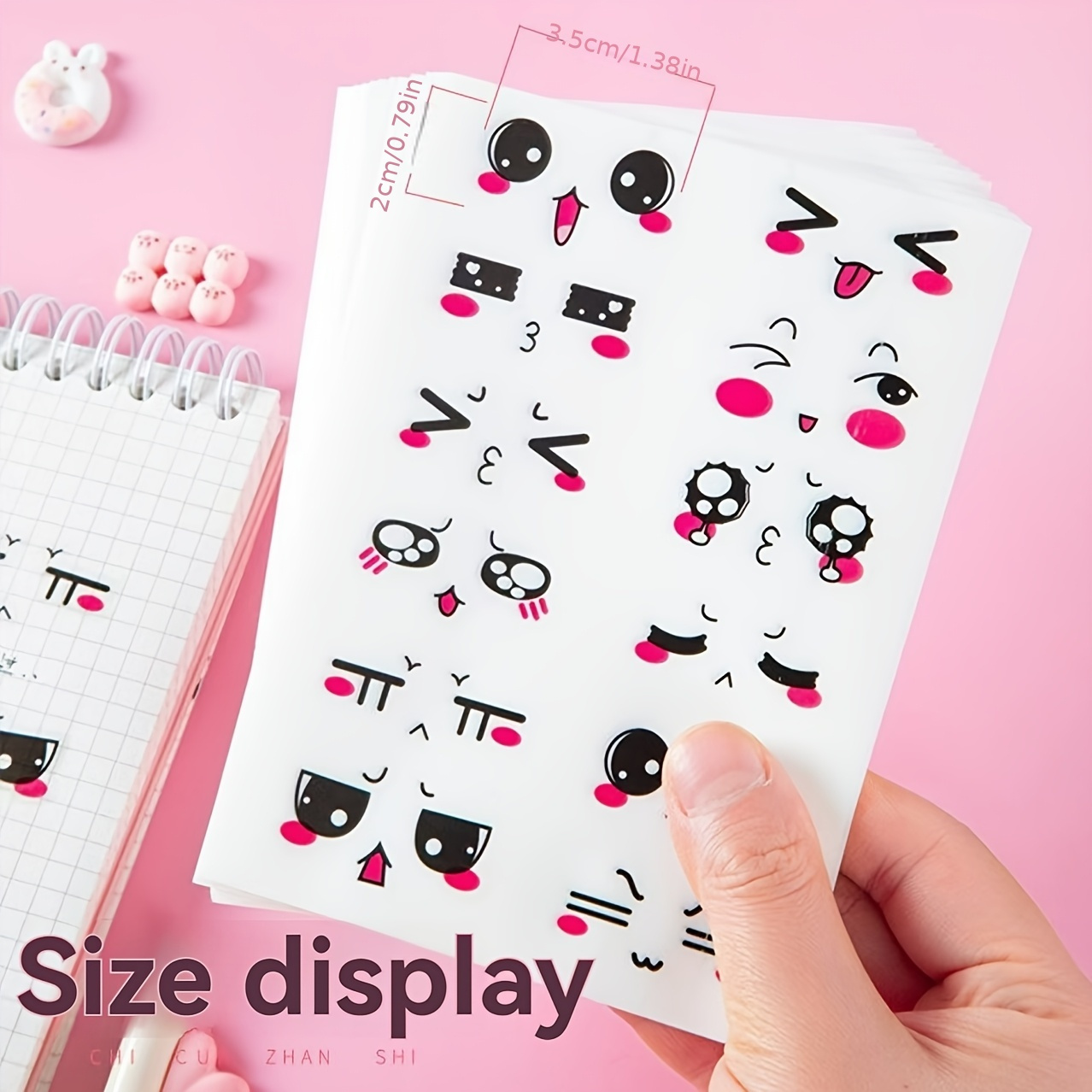 108pcs/72pcs/36pcs cute expression stickers can be affixed to water cups, books and home appliances decoration stickers, mobile phone tables and chairs stickers, to send friends and family birthday gifts, big size sticker 20pcs/30pcs/40pcs/60pcs/80pcs
