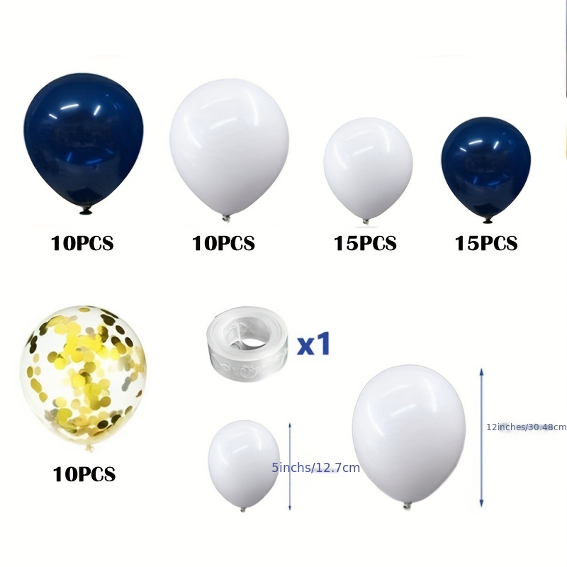 108pcs Un Ensemble De Ballons En Latex Mat Bleu Foncé De - Temu