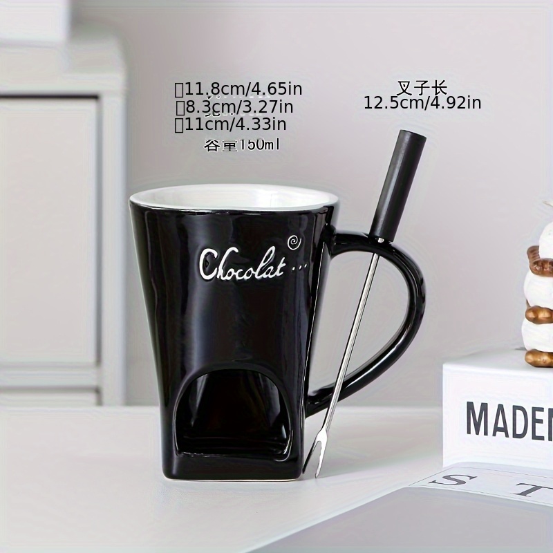 TEMU Chocolate Fondue Mug Set Chocolate , Mini Chocolate Fondue Set Without Tealights, Fondue Cups With Forks