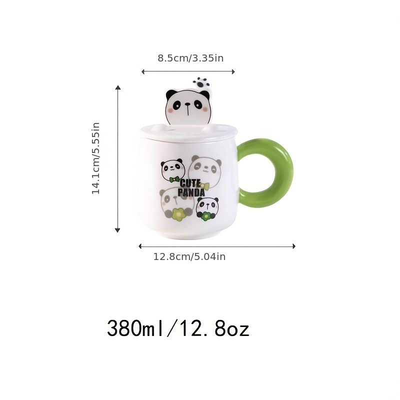 Creative Panda Mug Lid Spoon Set Creative Mobile Phone - Temu