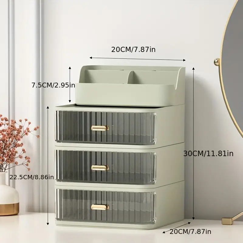 1pc makeup supplies storage box with drawer dustproof jewelry earring hair ring rings rack bedroom skin care products lipsticks organizer makeup organizer Product details 10