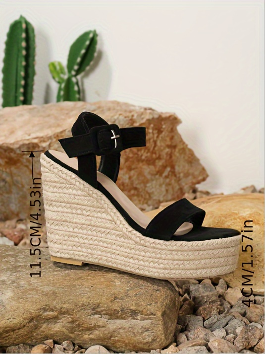 New Thick-soled Hemp Rope Strap Sandals for Women Style Casual Women's  Shoes to Increase Height