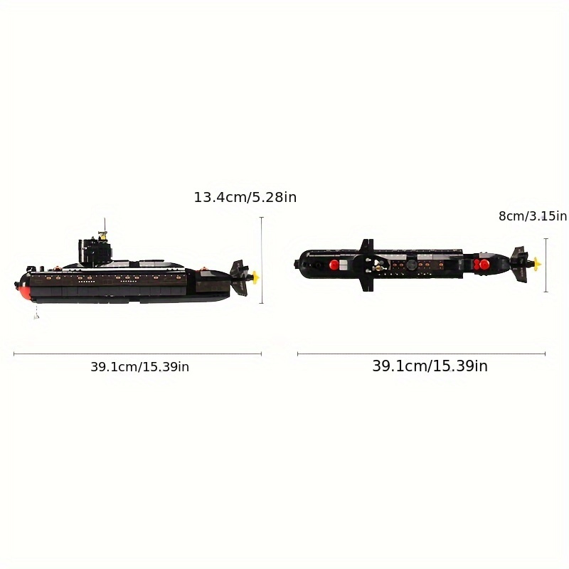 519pcs Classic 094 Strategic Nuclear Submarine Building Blocks Set