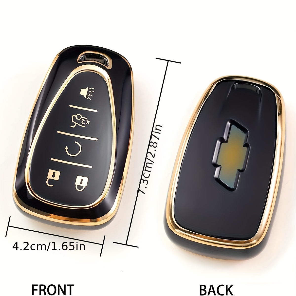 Key Fob Cover With Keychain, For Equinox Malibu Camaro Traverse 5