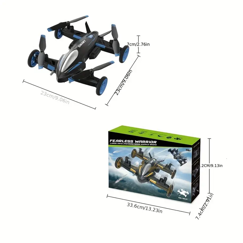 two in one 2 4g shooting combat uav beginner remote control uav air ground flight on board camera hd wifi fpv rc quadrotor 3d flip with land mode or airplane mode gesture recognition details 0