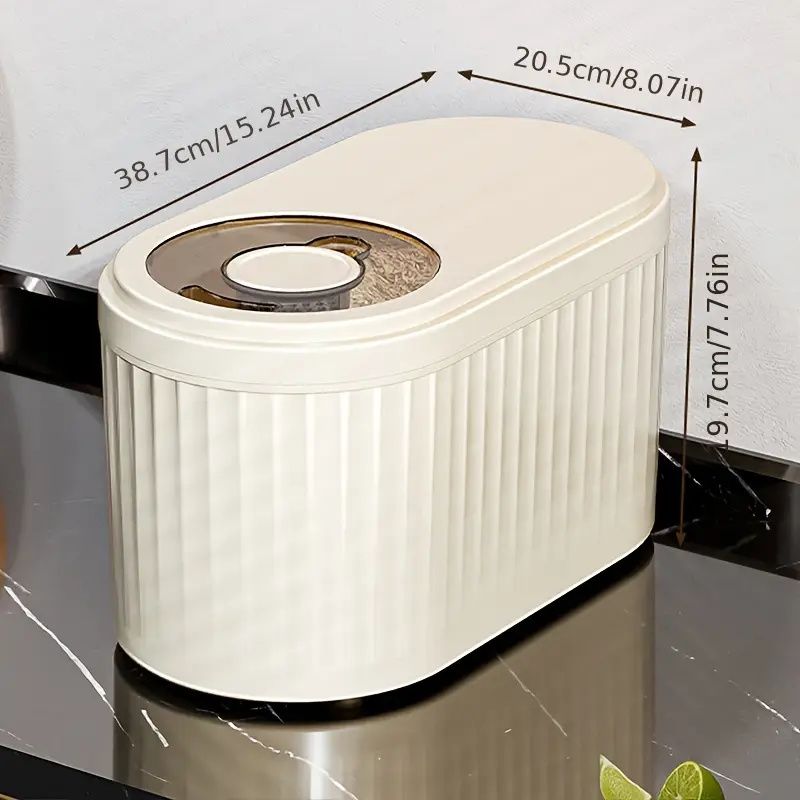 1pc modern plastic rice storage container with lid food grade airtight canister for rice suitable for storing rice sugar flour and pet food sealed rice keeper box basket bin and container for Product details 7