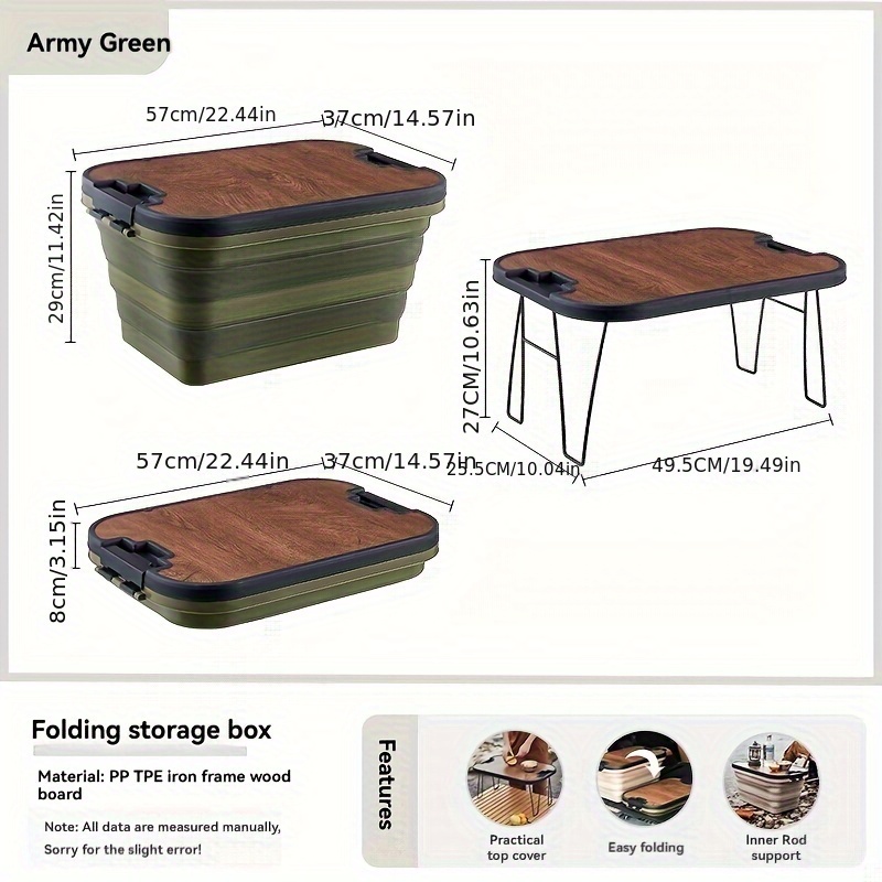 Wooden Cover Storage Box, Large Folding Box, Clothing Storage Box For  Outdoor Camping And Home Use - Temu