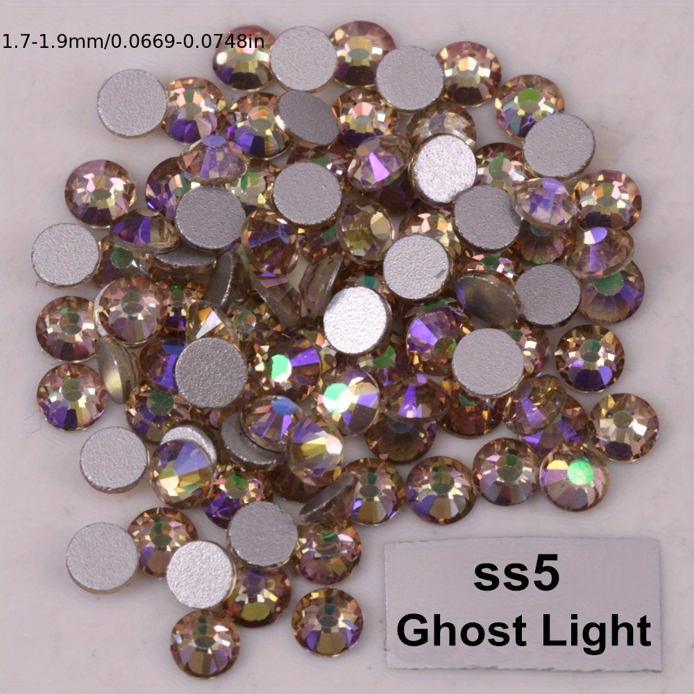 Small Size Glass Nail Art Rhinestone SS3 SS4 SS5 SS6 1440Pcs Glitter Glue  On Crystal AB Stone Flat Back Rhinestone for Nails