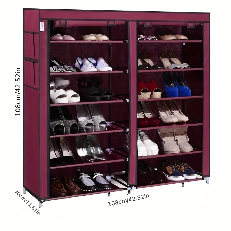 Modern 6 Layers Shoe Storage Cabinet Plastic Cupboard Organizer Dustproof