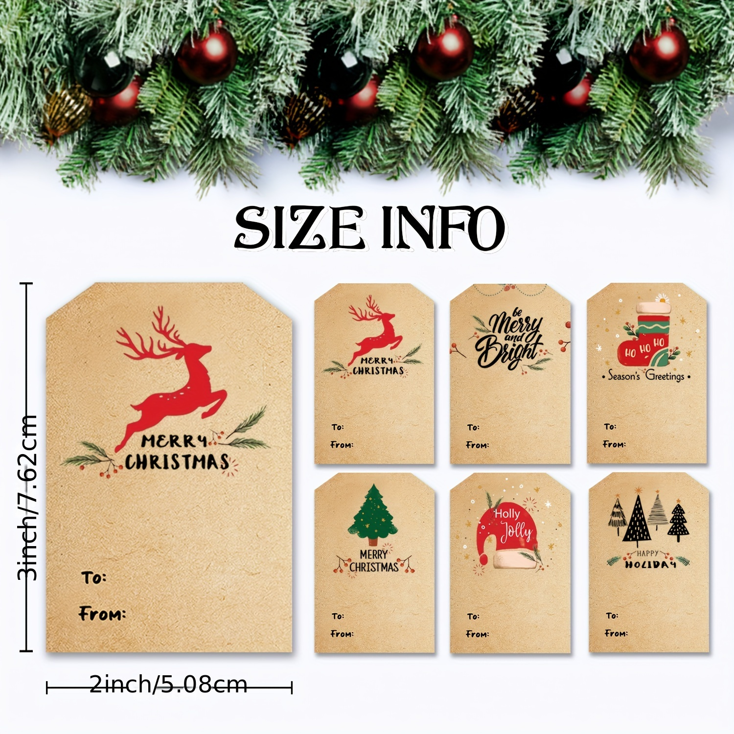 Christmas Tag Present Stickers Labels Peel And Stick Tags - Temu