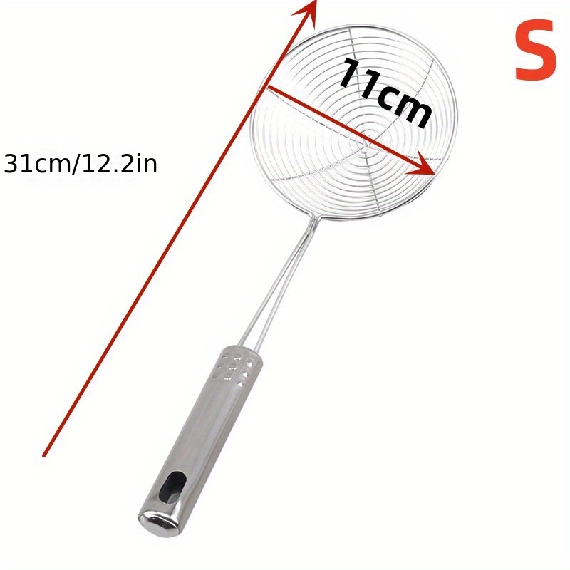 Spider Strainer Skimmer Spoon, 5.5 Inch Stainless Steel Strainer with  Handle Fryer Scoop Wire Strainer Ladle Kitchen Utensils for Cooking Frying  Pasta