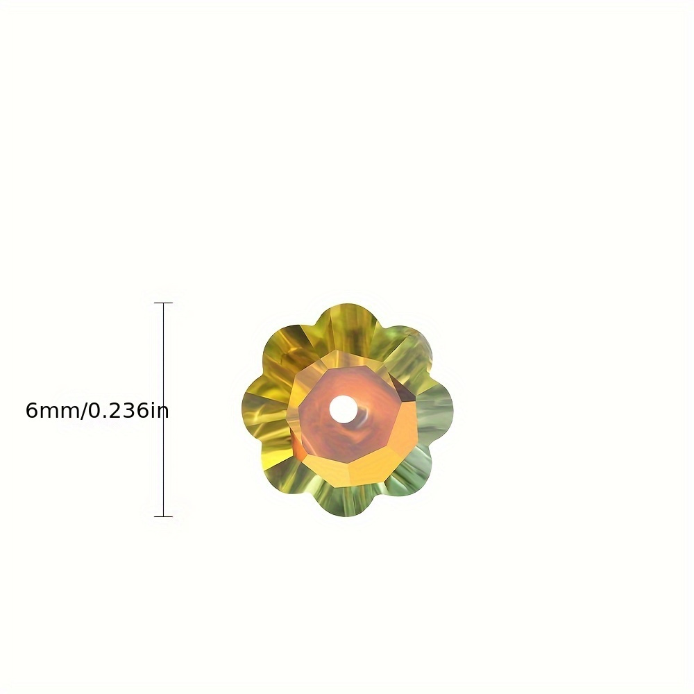 TEMU Perles de Décoration de Vêtements DIY en Cristal de Verre Fleur de Prunier à Pétales avec Fond Plaqué et Trou Moyen de 6/8/10mm