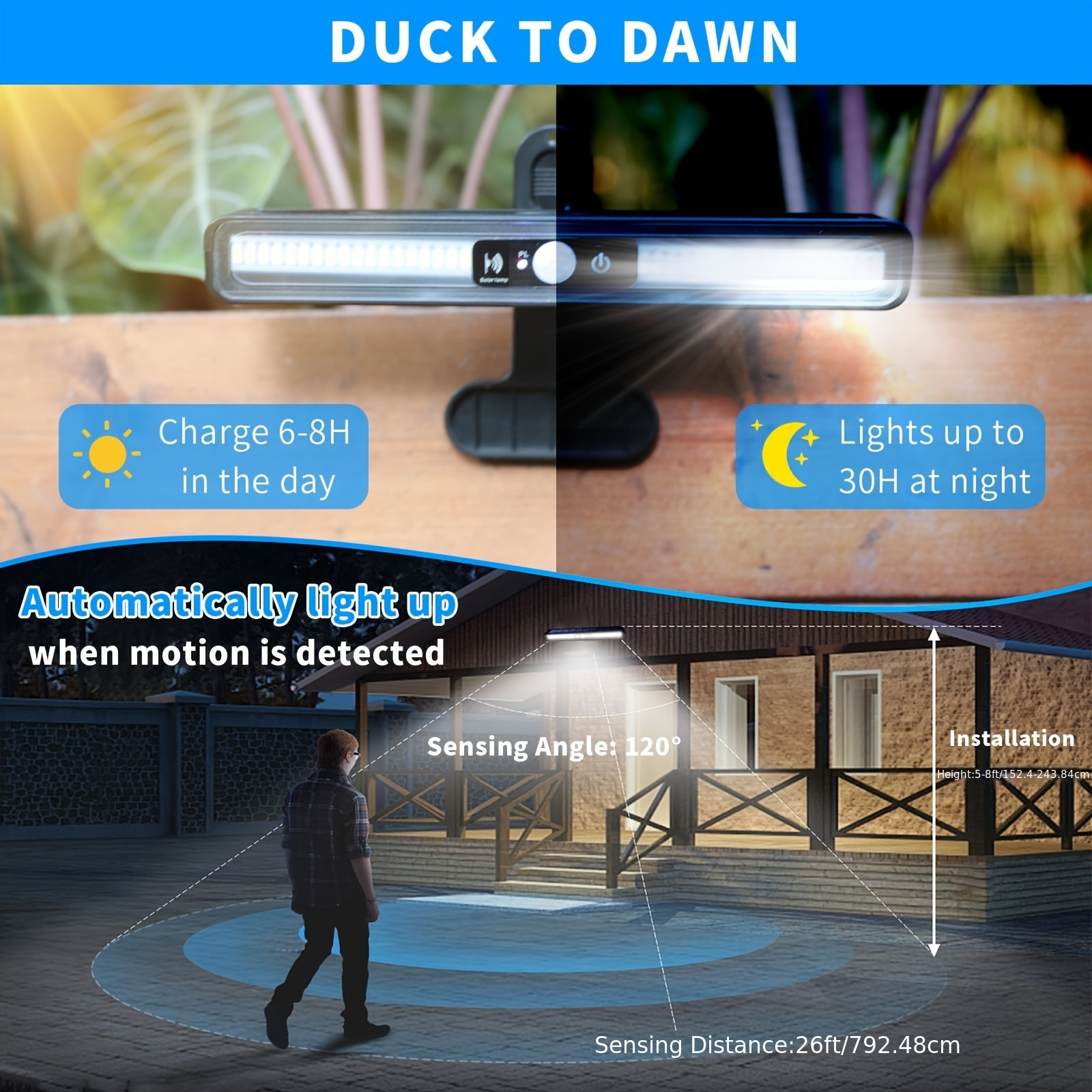 1PC Solar Motion Sensor Licht 36 LED Perlen Outdoor Wand Zaun Licht Für Camping Garage Hof Kommerziellen Beleuchtung_voghion.com