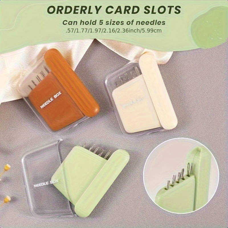 portable travel magnetic sewing needle case   sewing sharp needles magnetic needle holder ultra magnetic mini needle storage box suitable for handicrafts green details 0