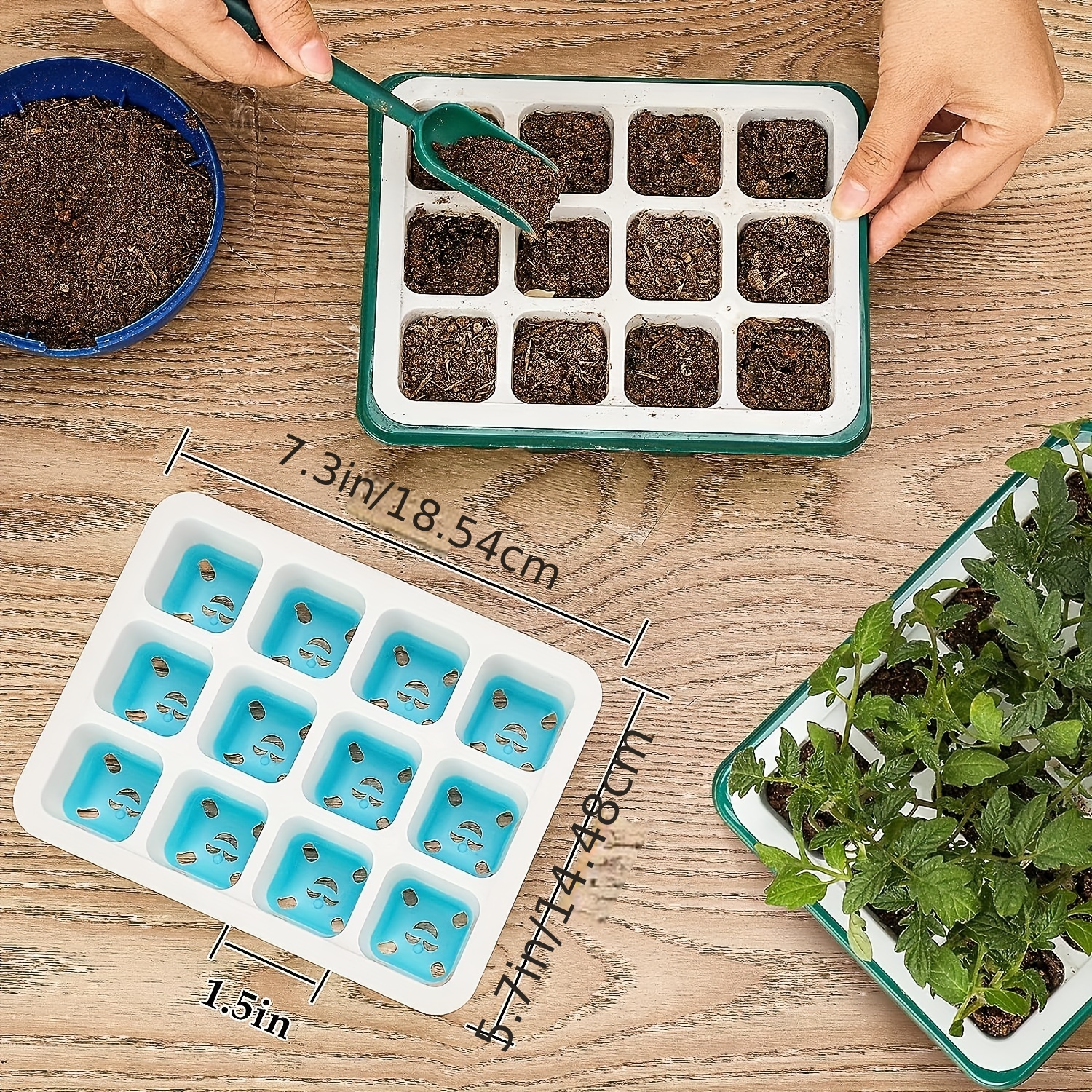 Seed Starter Tray, 5pcs Reusable Seed Starter Kit, Silicone Seedling  Starter