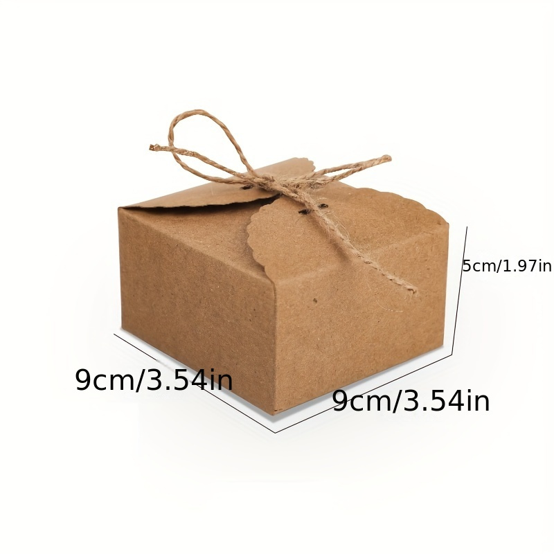TEMU Geschenk für Sie/Ihn 10 Stück, 3.54In*3.54In*1.97In, diese sind Süßigkeiten- & Schokoladenboxen aus Kraftpapier mit Hanfseil, die auch als