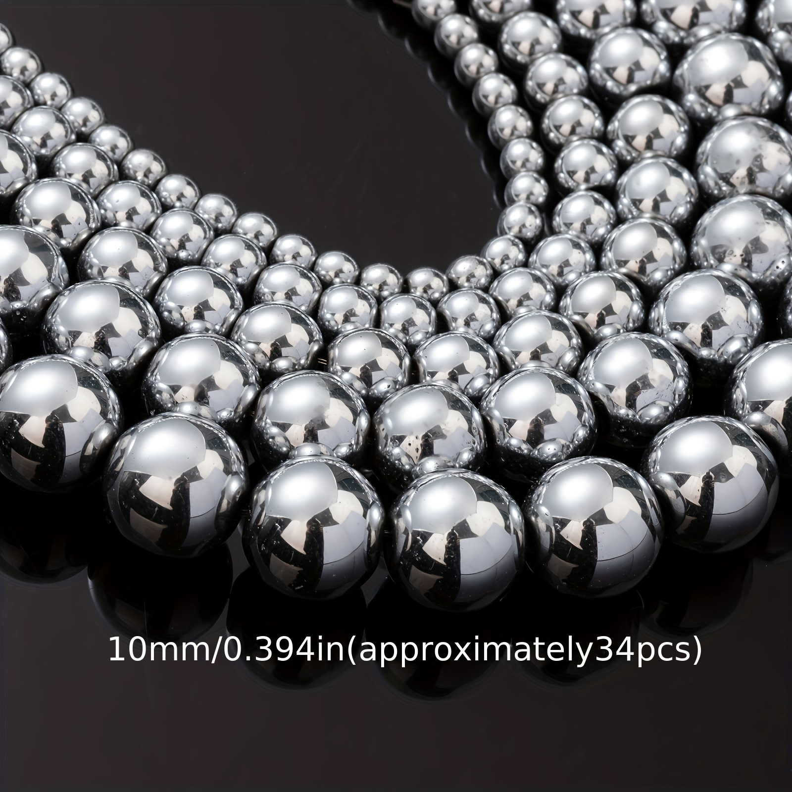 TEMU Hematite Gemstone Beads For Jewelry Making Hematite Gemstones Loose Stone Beads For Bracelet