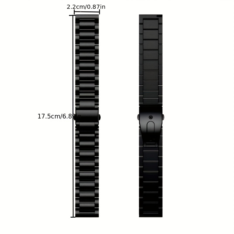 Black Stainless Steel Links Bracelet Replacement Watch Band Strap