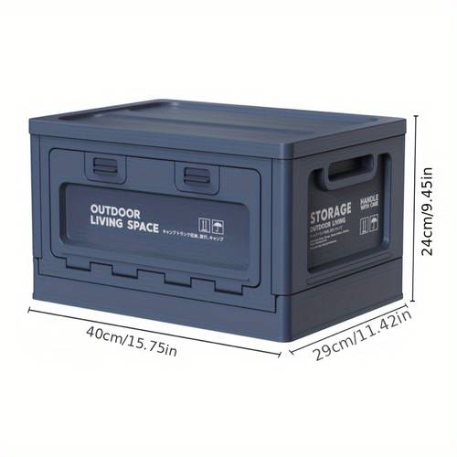 item picture large collapsible storage box with lid durable plastic camping gear fishing tackle car trunk organization ideal christmas gift box accessories storage supplies basket storage bins for back to