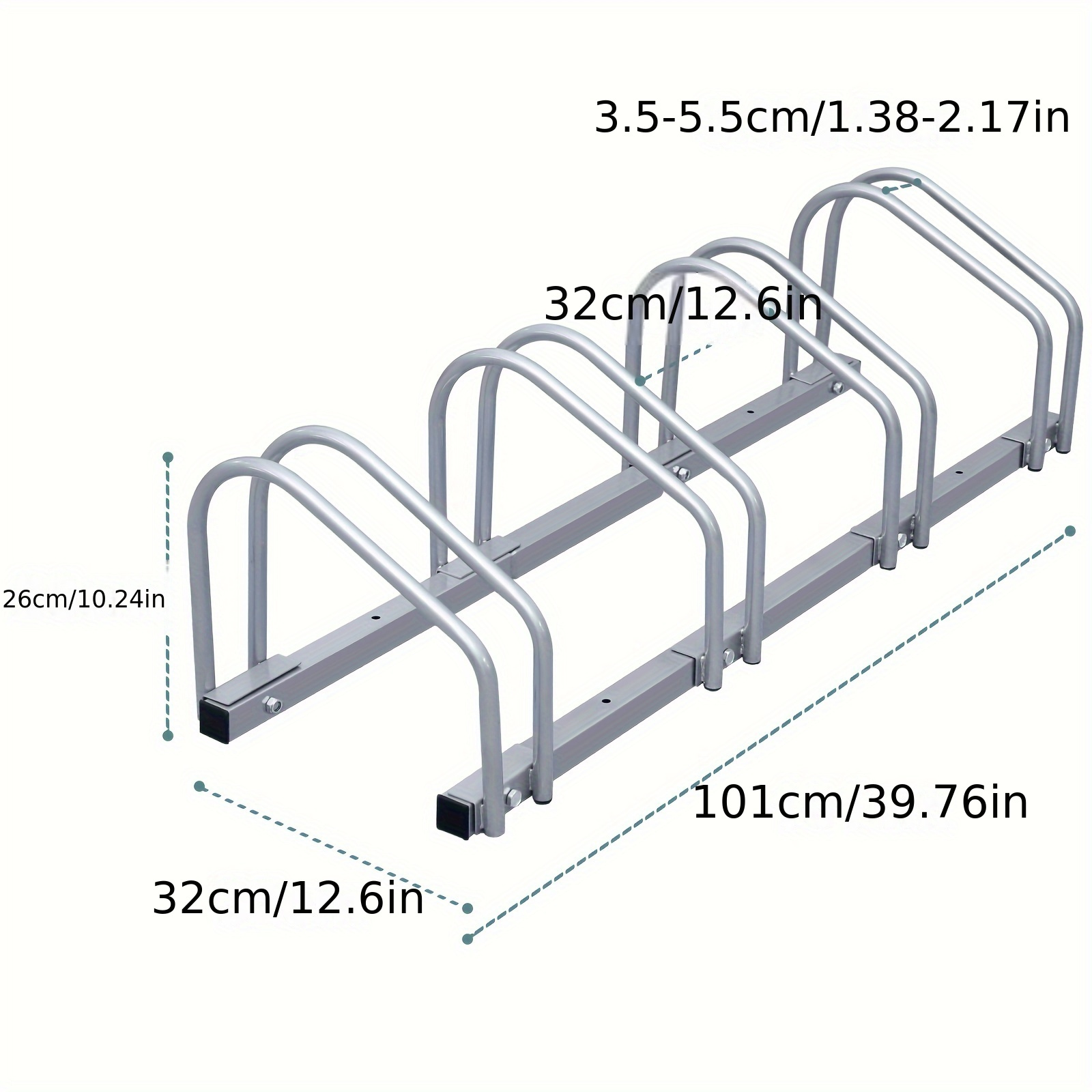 TEMU Support à vélos Support de suspension pour vélos Support arrière pour vélos Support pour vélos Support de sol en métal galvanisé pour 2/3/4/5/6
