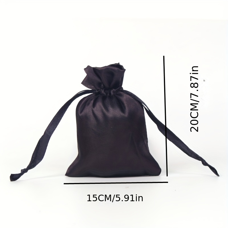 Black Value Cotton Drawstring Bag 15x20cm, Drawstring Gift Bag