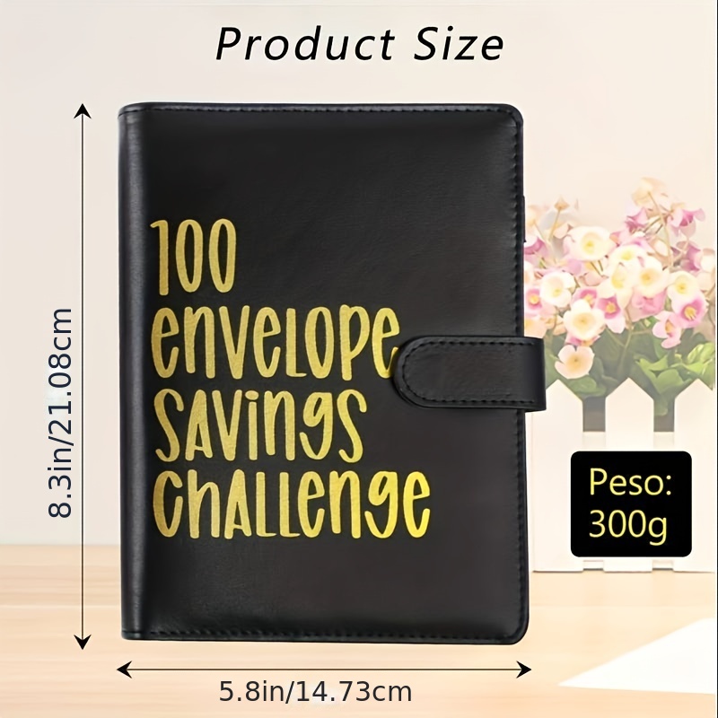 Carpeta de desafíos de ahorro de 100 sobres, libro de desafíos de ahorro  con sobres, libro de desafíos de ahorro de dinero, carpeta de presupuesto