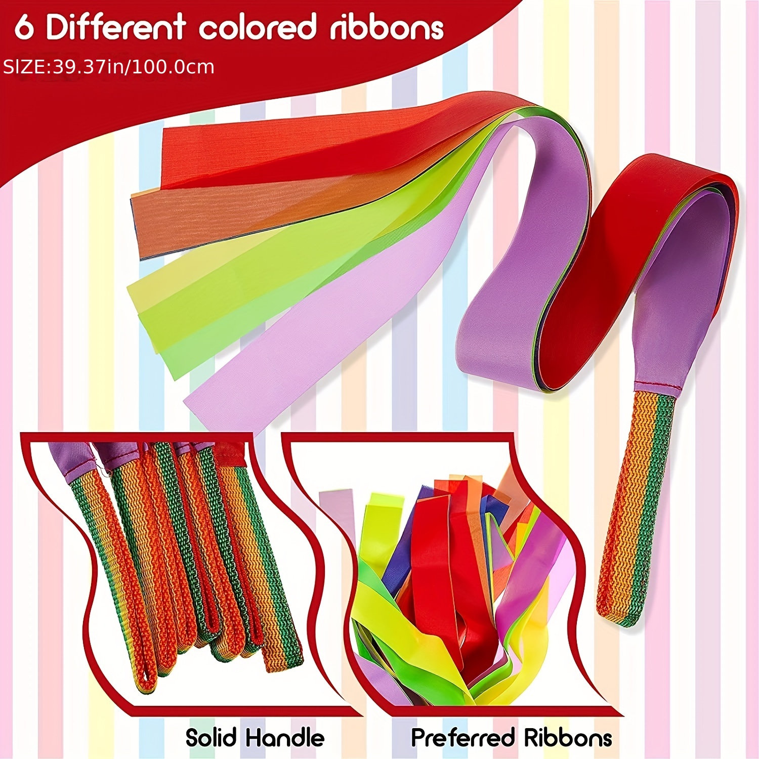 2m 4m Gymnastics Colored Ribbons Colorful Gym Ribbons Rhythmic Gymnastics  Equipment Dance Ribbon (color : Rouge, Size : 4 Meters)
