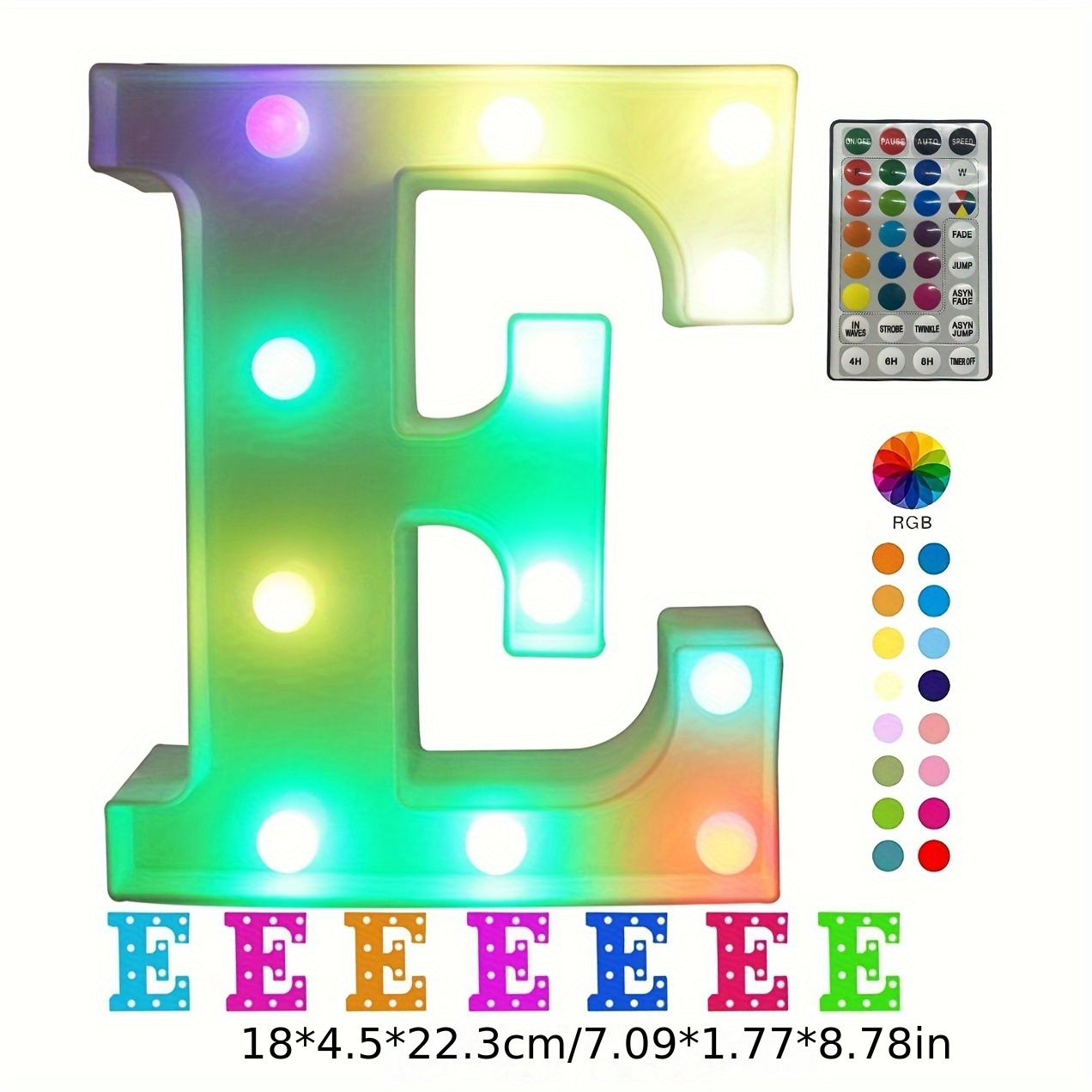 Pooqla - Números de luz coloridos con control remoto, luces LED que cambian  de color, números iluminados para habitación de fiesta, cumpleaños