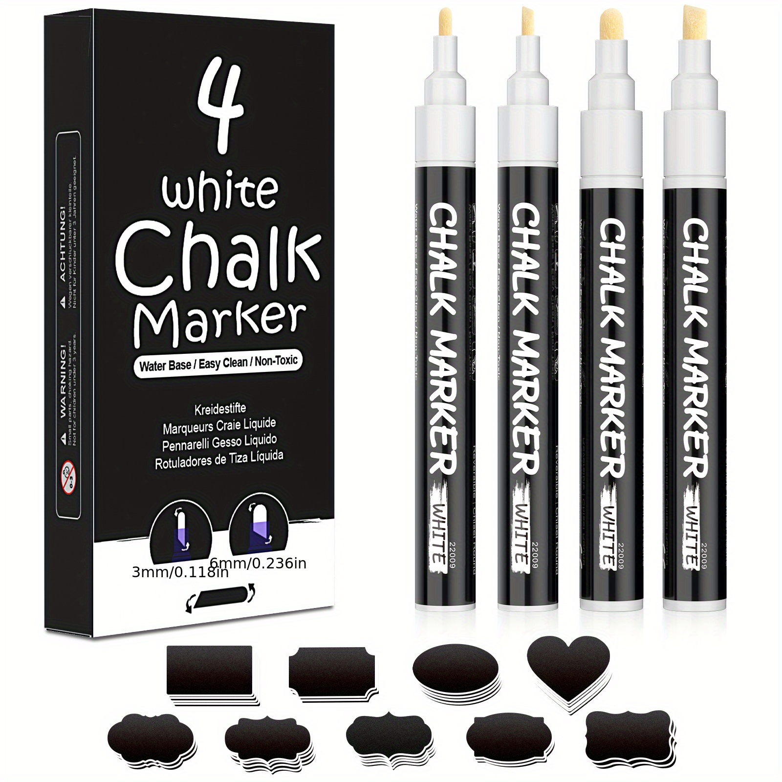 4pcs White Liquid Chalk Pens Teacher Teaching Tool Blackboard Wall Writing  Painting Brush Removable Marking Stationery - AliExpress
