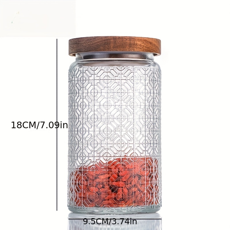 1pc ヴィンテージガラス保存瓶 1000ml 蓋付きキャンディージャー 気密