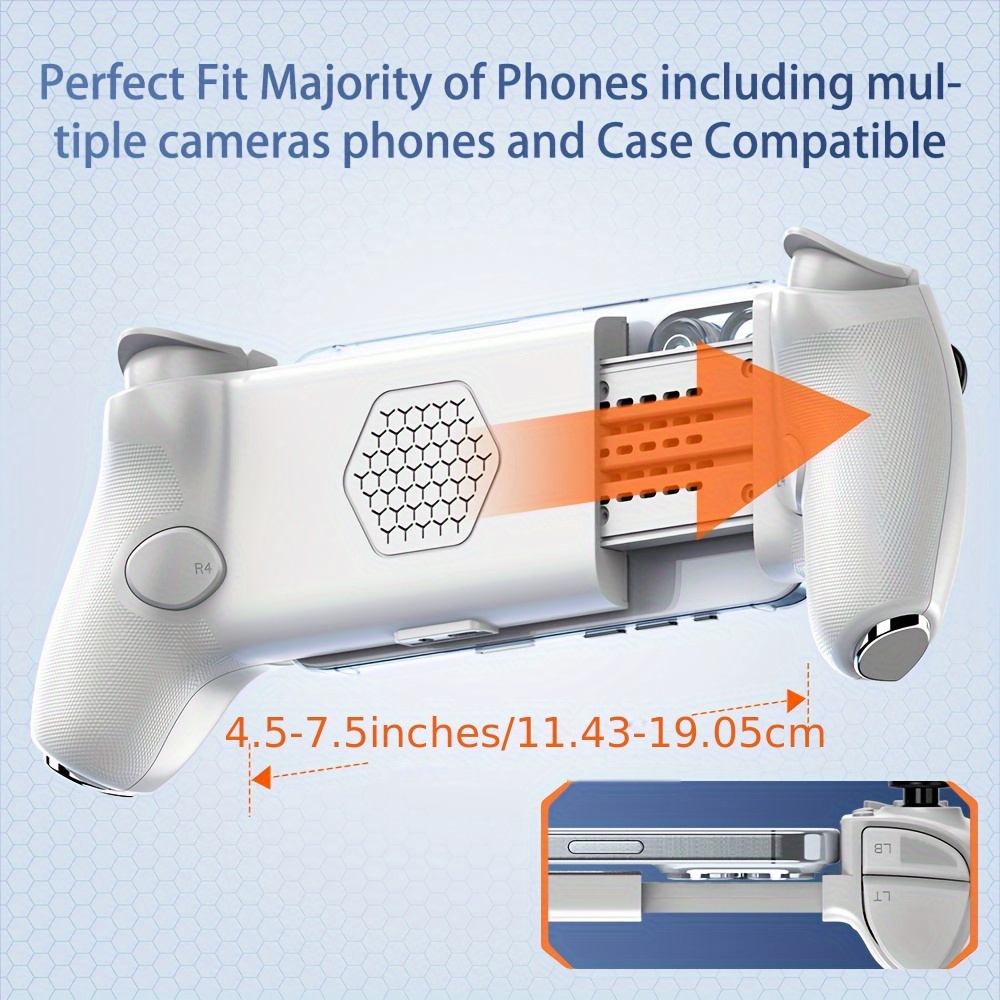 2025 game controller ios mfi switch supports ps and steam streaming games connection honeycomb heat dissipation dual hall joystick hall trigger turbo and auto combo functions Product details 5