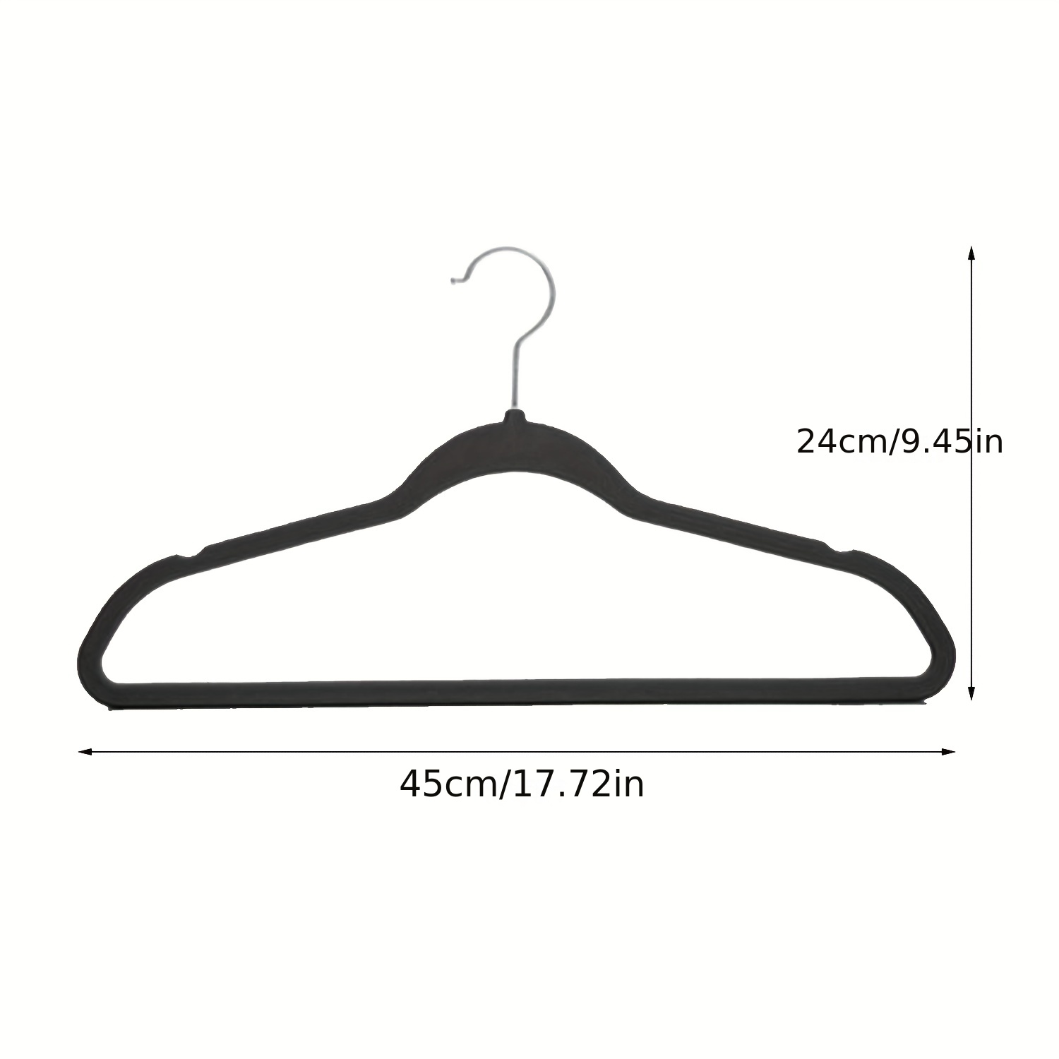 10Pcs 45CM Flocking Hanger Plastic Non-slip Hanger Velvet Hanger