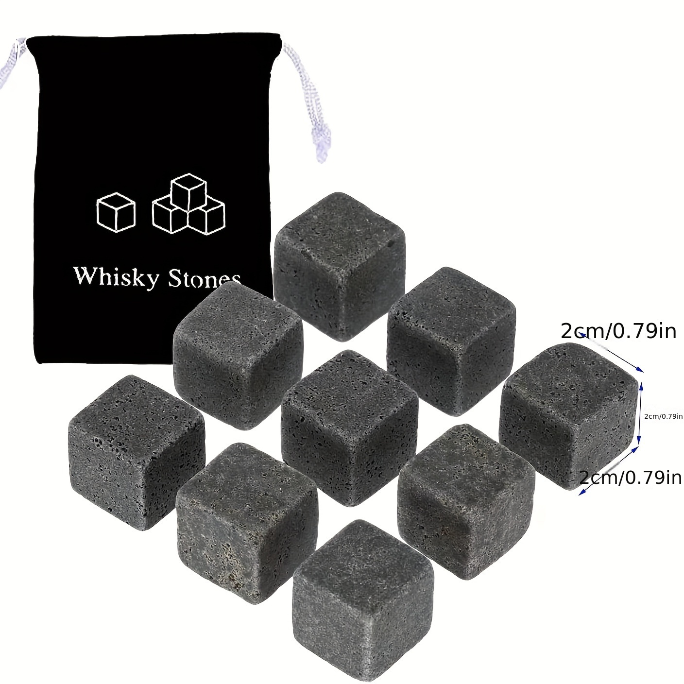 6 9 12pcs whiskey stones   ice cubes chillers reusable chilling rocks stone gift set for men fathers day anniversary birthday gift wine set details 5