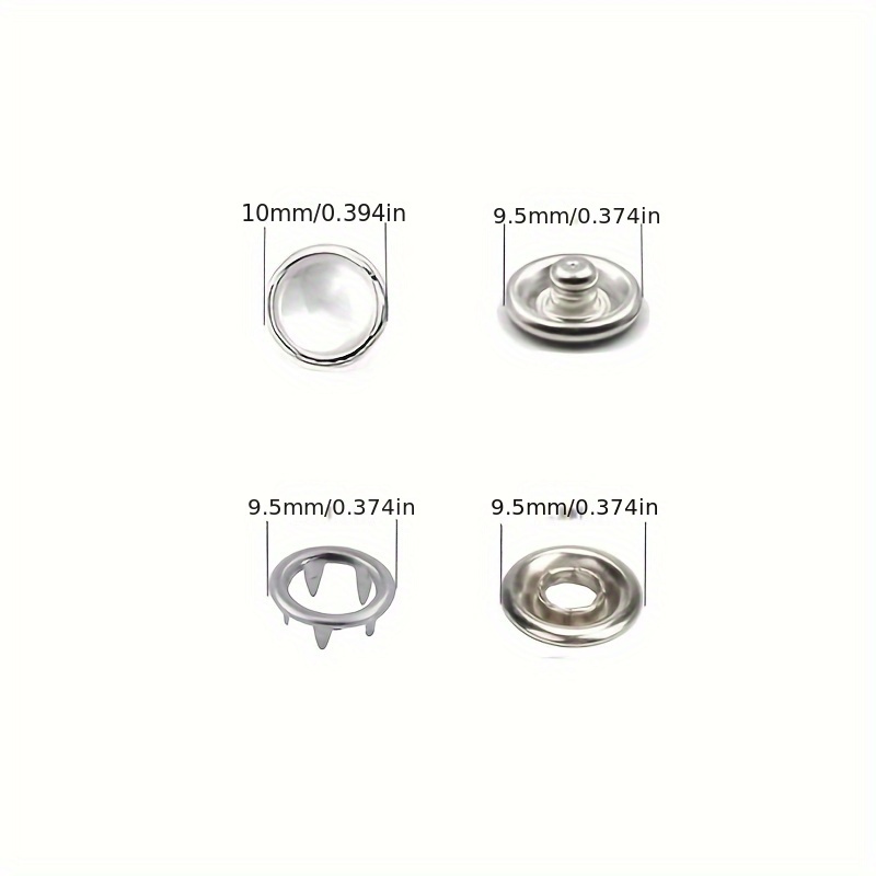 100 Sets 10mm Pearl Prong Snap Buttons With Fastener Pliers For Sewing And Crafts Metal Snaps For Shirts And Clothing