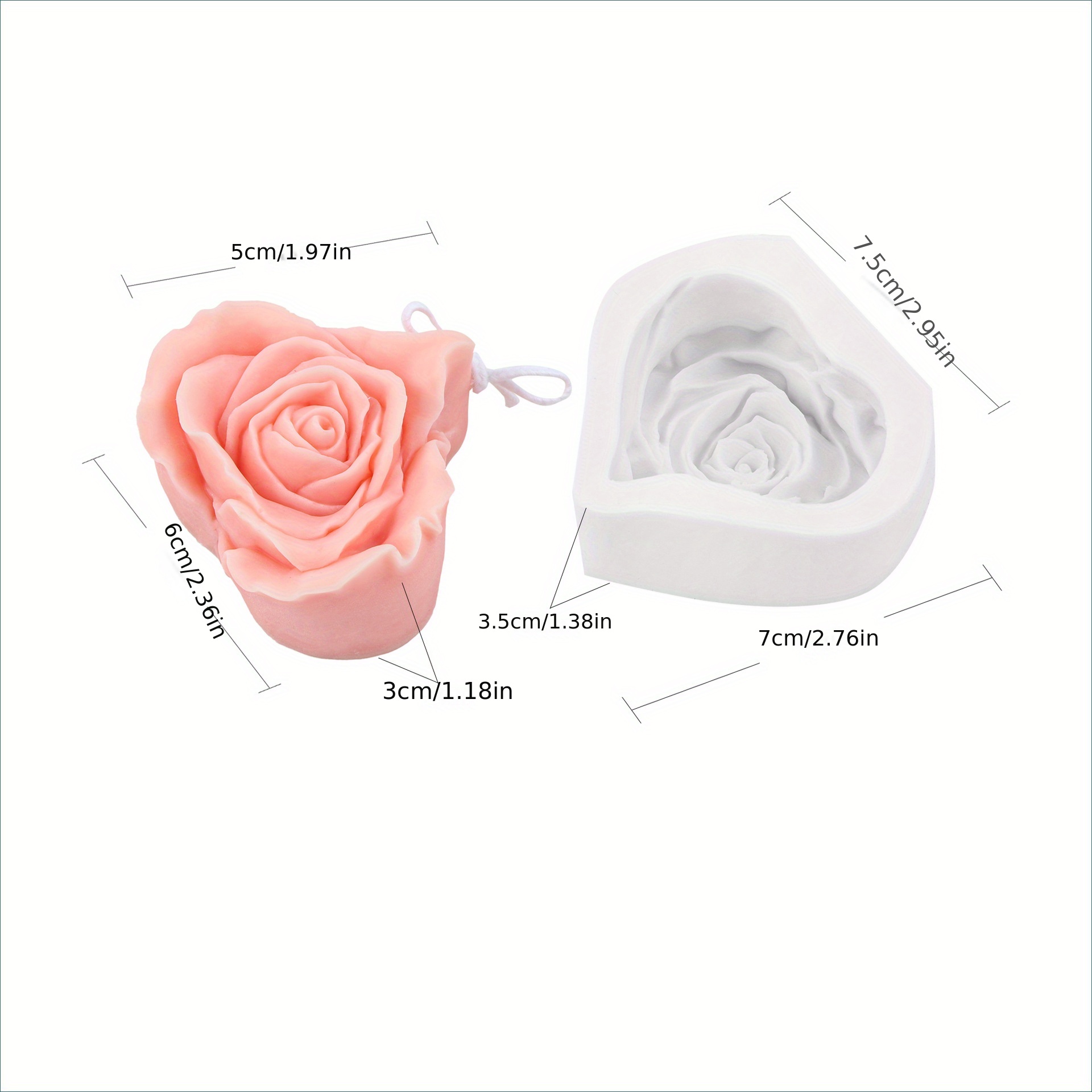 Flower Candle Mold Diy Three-dimensional Love Rose Flower Candle