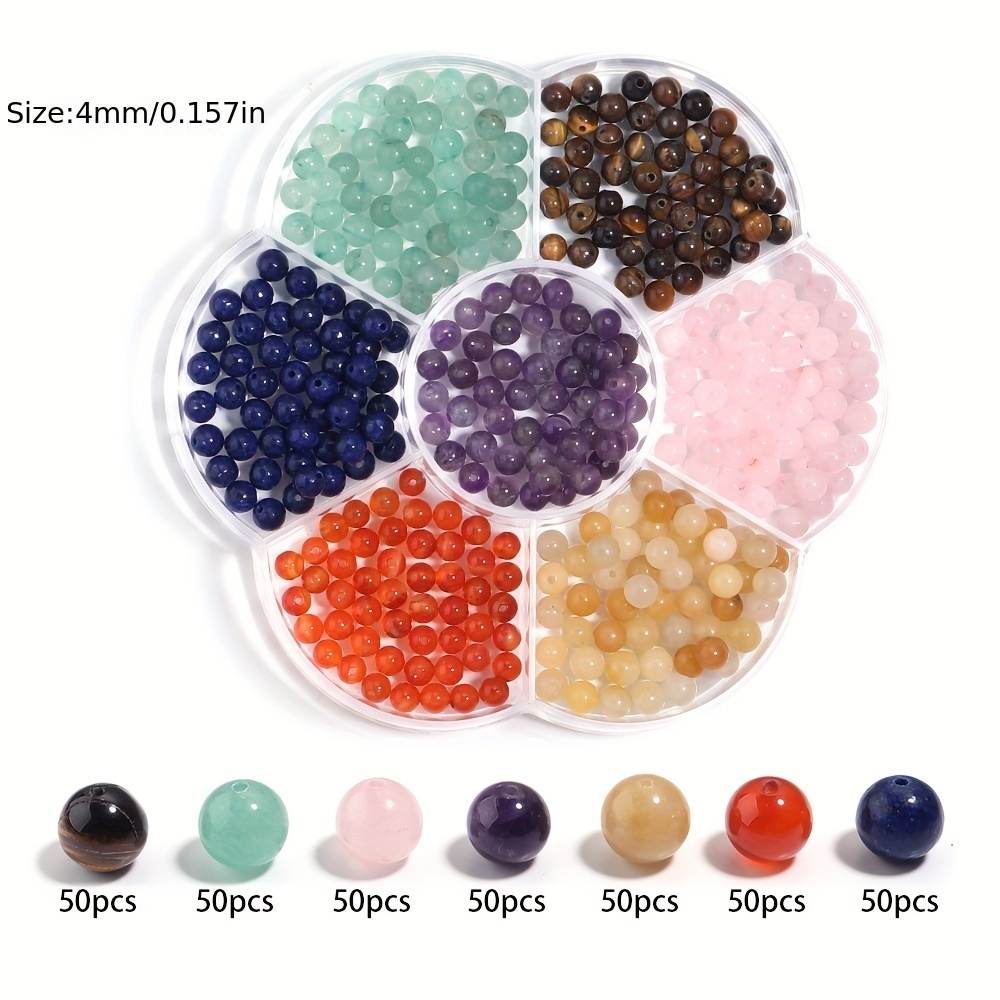 Image of 350/280/140/70 Natural Stone Beads Of Chakras (green Dongling Green Golden Pink Agate 's Eye Amethyst Old Topaz), For Bracelet Necklace Phone Chain Pendant Tassel Beading Additions