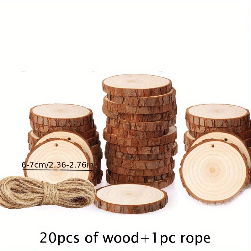 Round Wood Circles Crafts Wood Circles Natural Round Wood - Temu