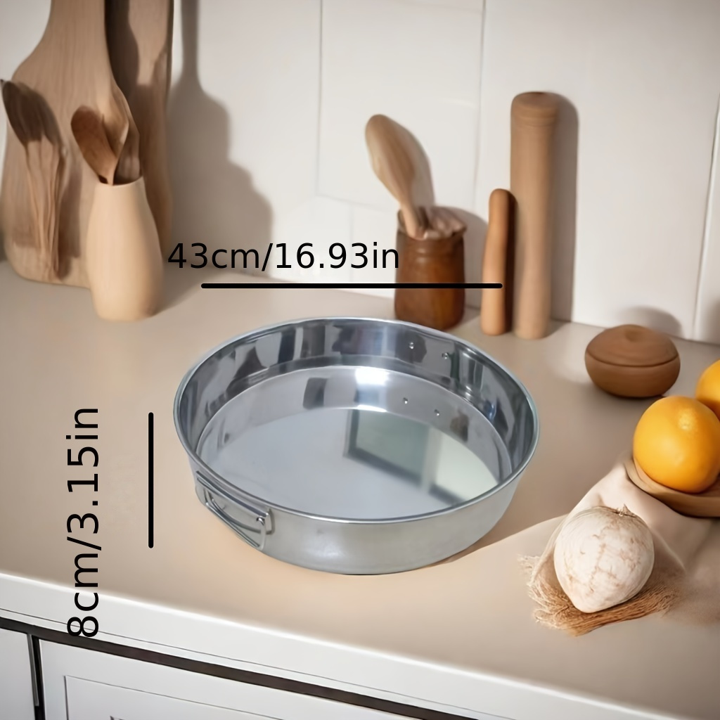 1pc Stainless Steel Steamer Basket - Versatile Round Mold For Rice, Bread & Pastries | Durable Kitchen & Restaurant Serving Tray